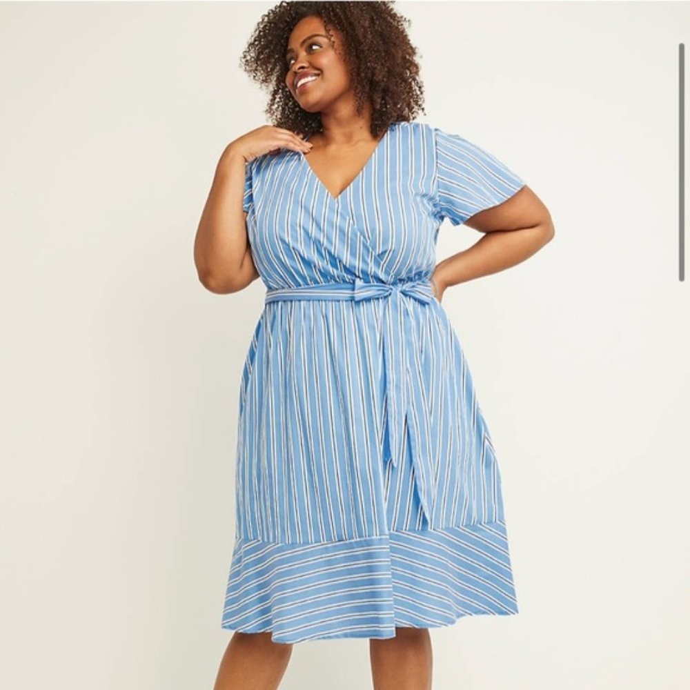 NWT Lane Bryant striped wrap dress Size 16